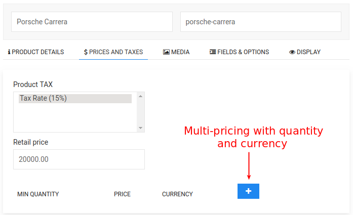 Add tax and price for product