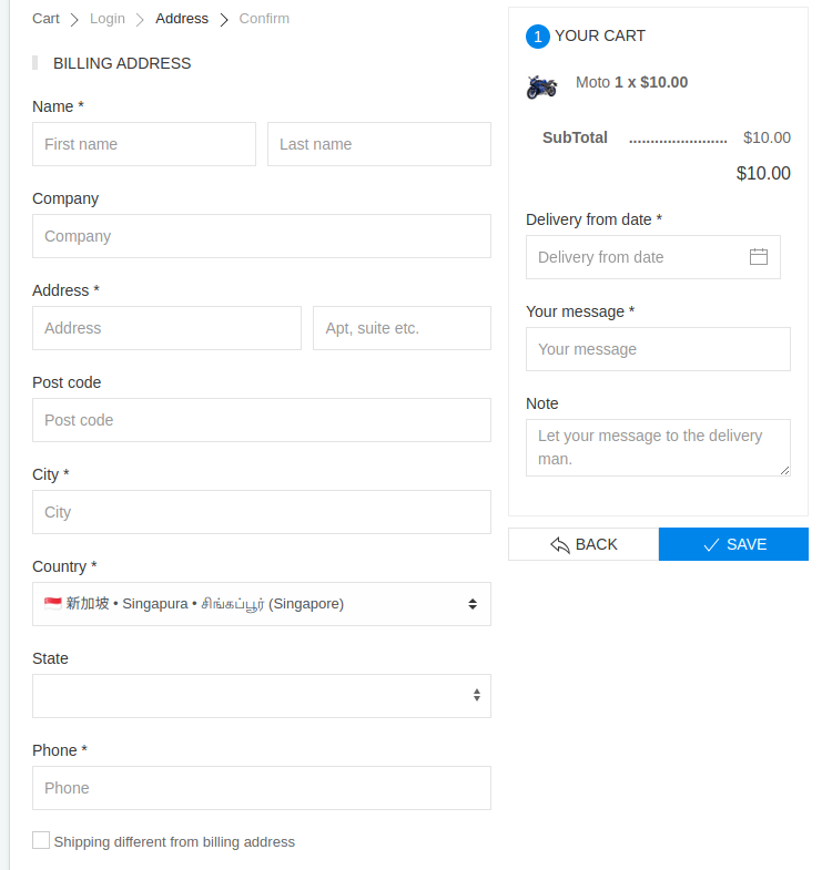 New feature: checkout fields